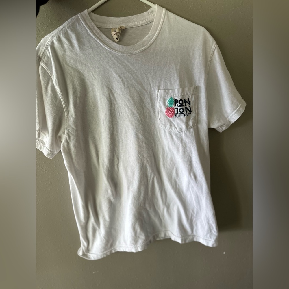 Tropical White Comfort Colors Ron John Surf Shop Tee Size Medium